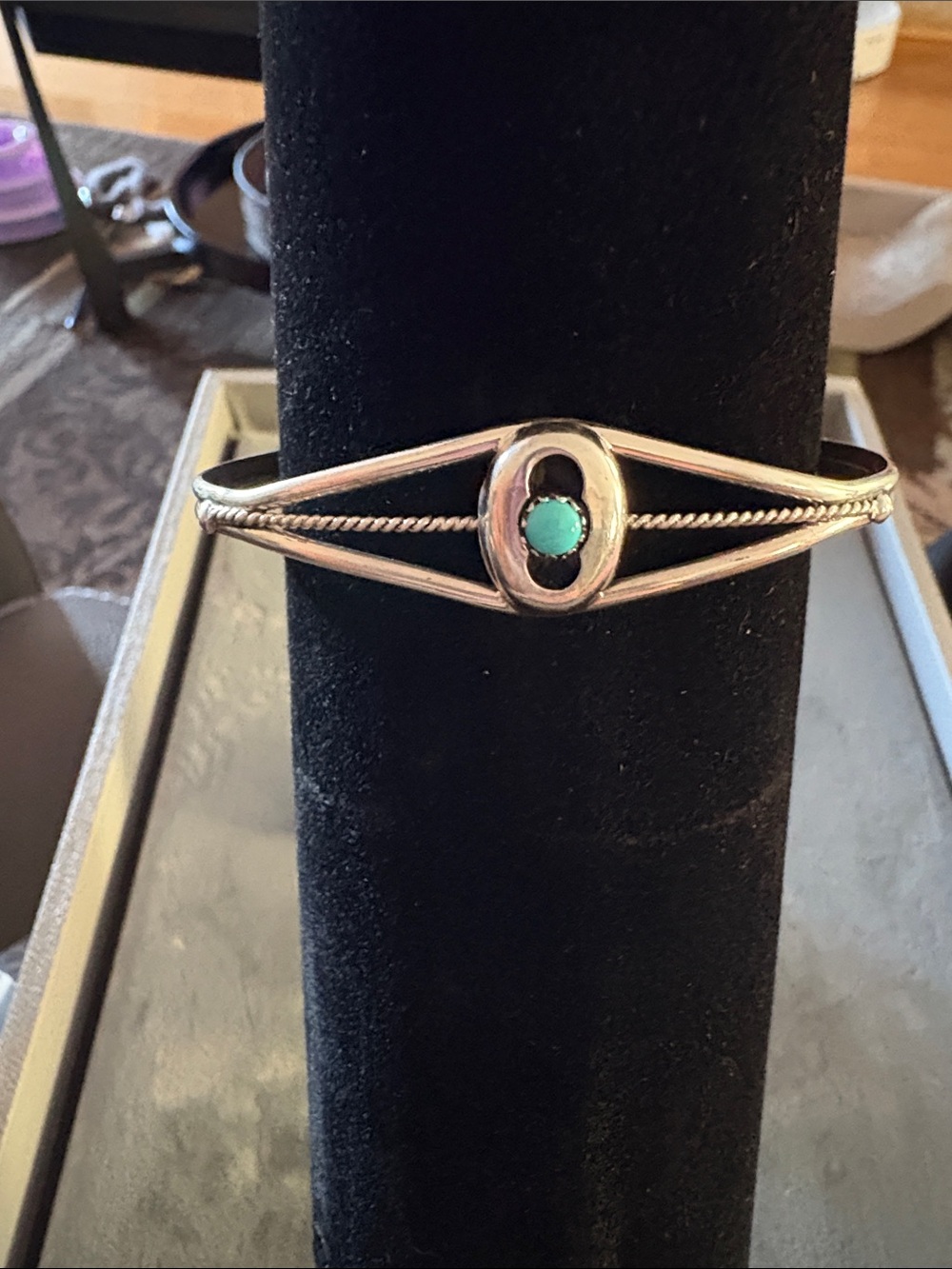 Sterling Silver Turquoise Accent Cuff Bracelet - Women Jewelry